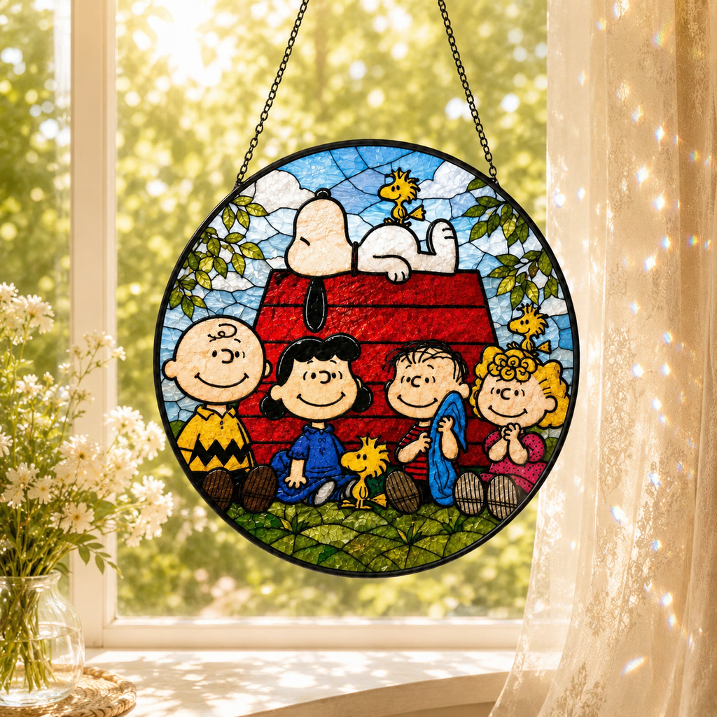 Cartoon Friends Acrylic Suncatcher Window Hanging - Personalized Gift
