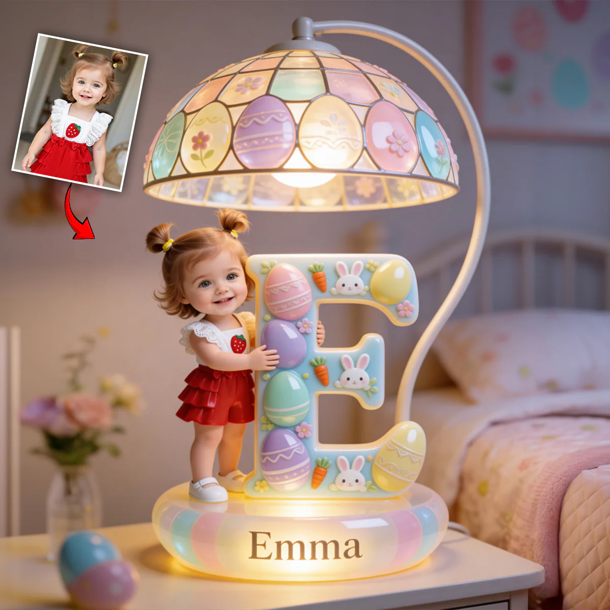 Easter Bunny Kids - Personalized Kid Acrylic LED Night Light