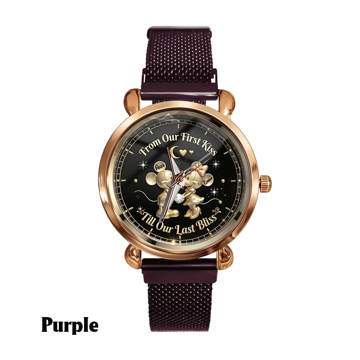 From Our First Kiss Till Our Last Bliss - Personalized Mouse Women Hand Watch
