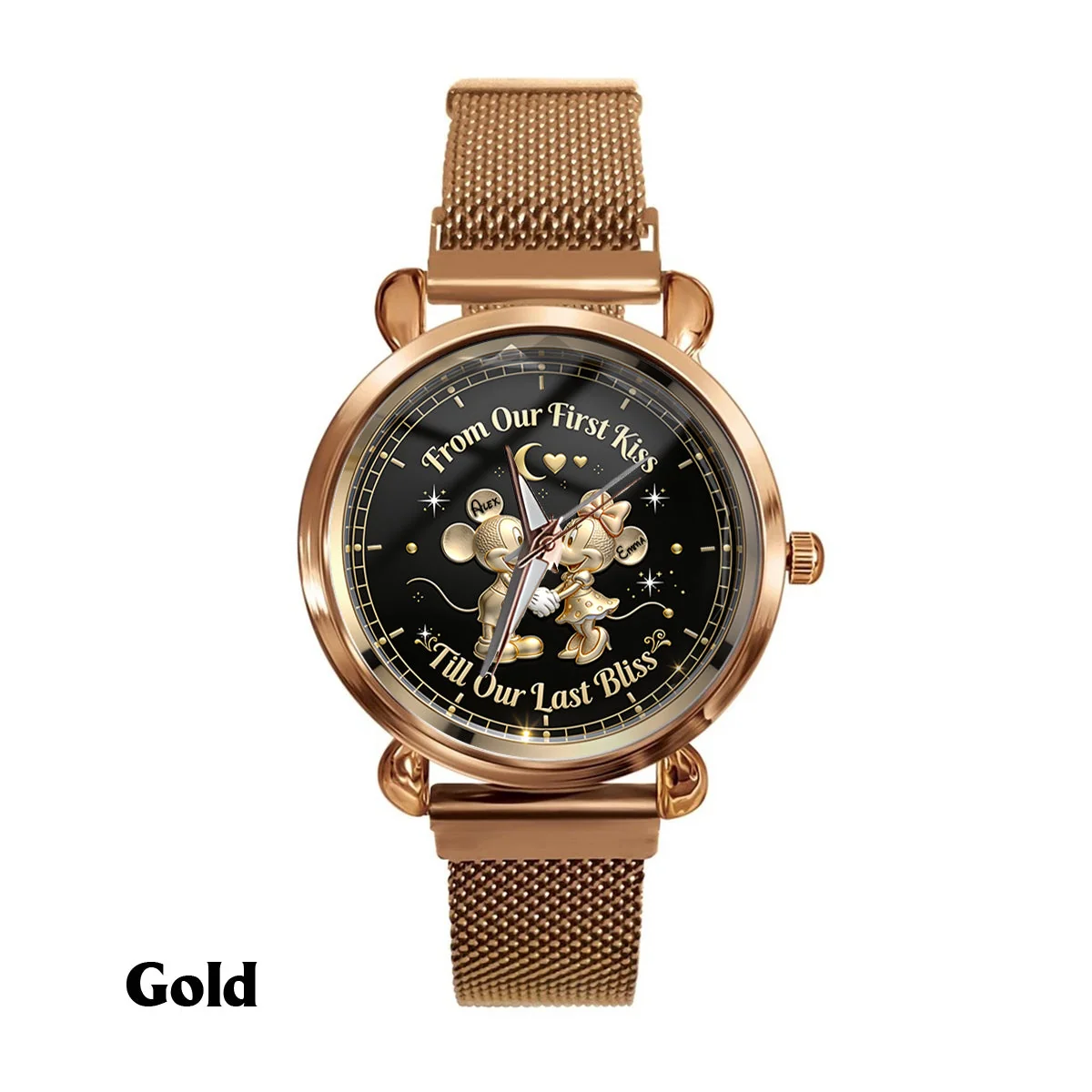 From Our First Kiss Till Our Last Bliss - Personalized Mouse Women Hand Watch