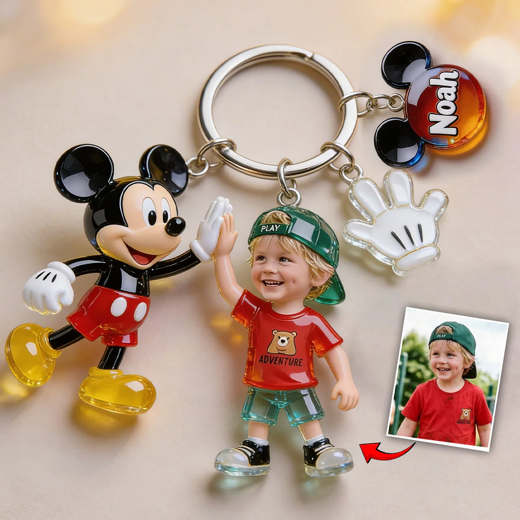 Friends Custom From Photo - Personalized Mouse Keychain With Charms