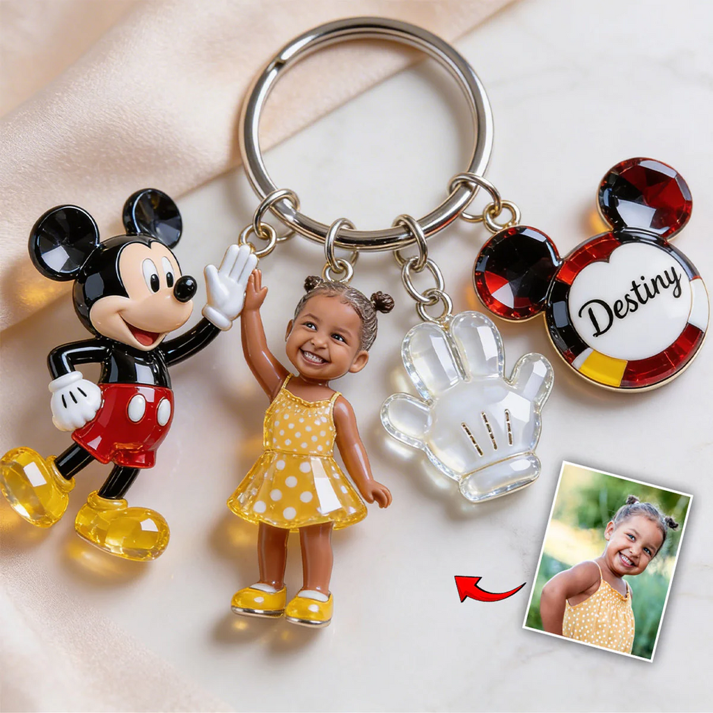 Friends Custom From Photo - Personalized Mouse Keychain With Charms