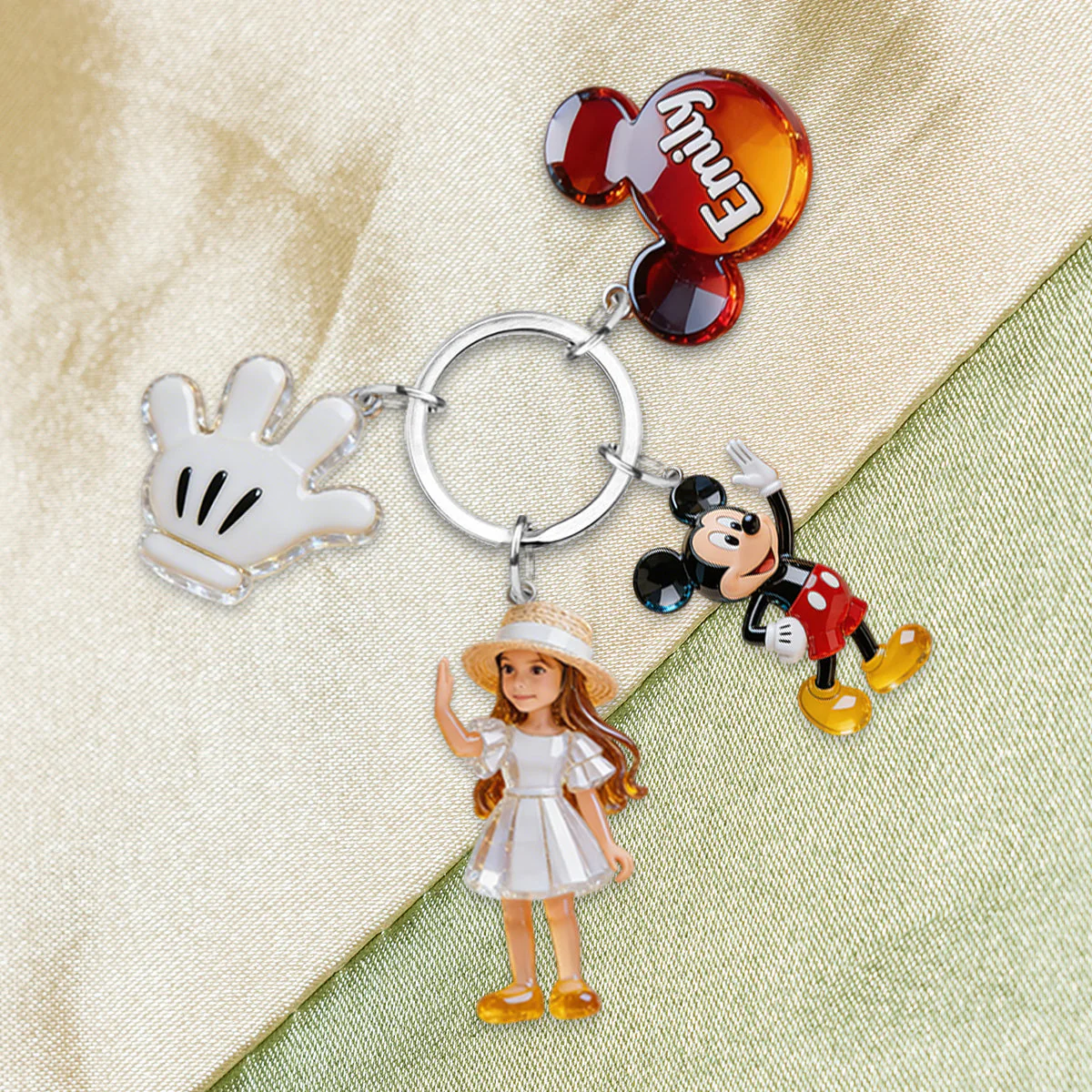 Friends Custom From Photo - Personalized Mouse Keychain With Charms