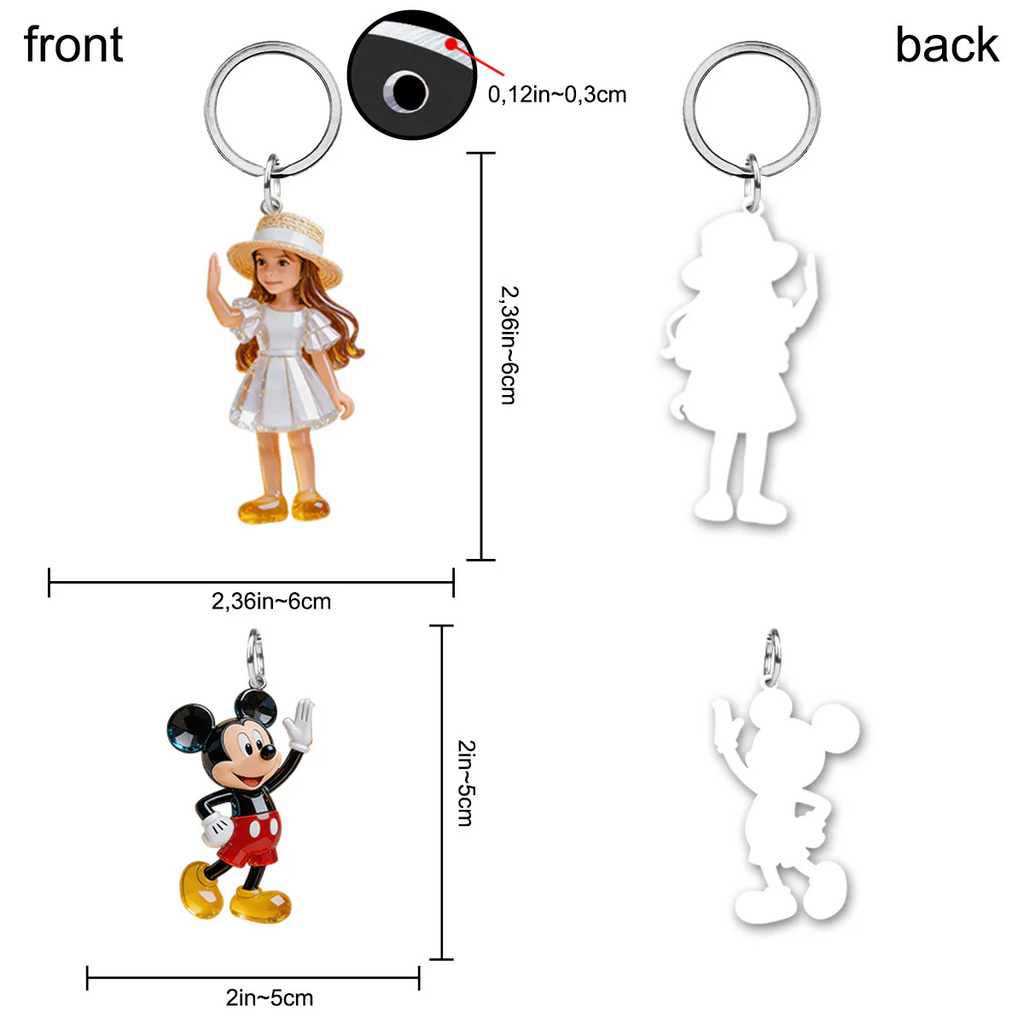 Friends Custom From Photo - Personalized Mouse Keychain With Charms