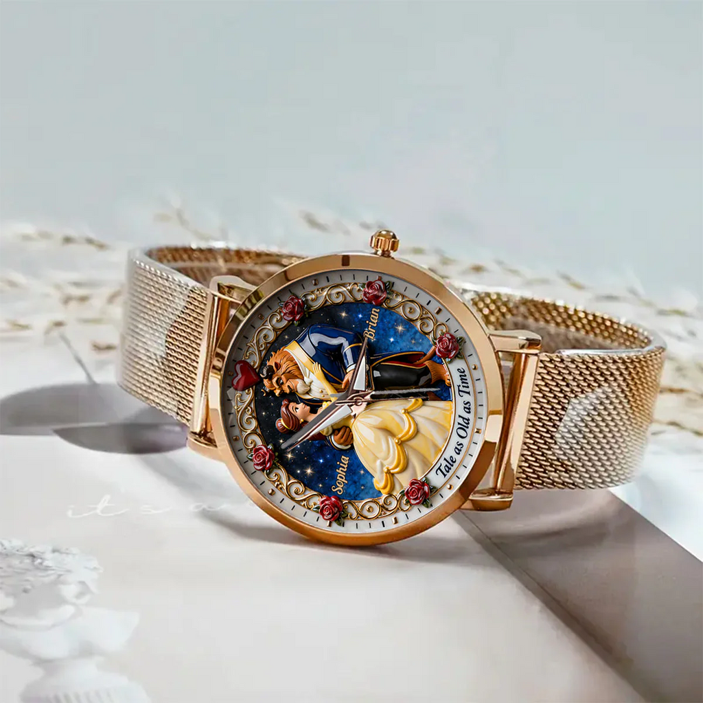 Tale As Old As Time - Personalized Couple Women Hand Watch