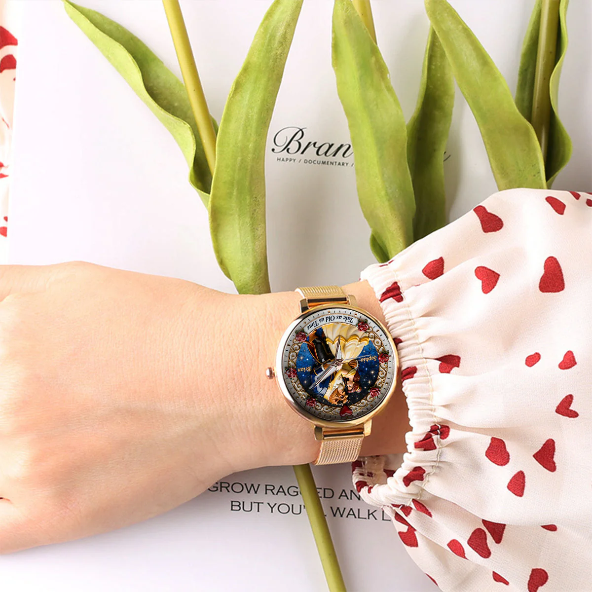 Tale As Old As Time - Personalized Couple Women Hand Watch