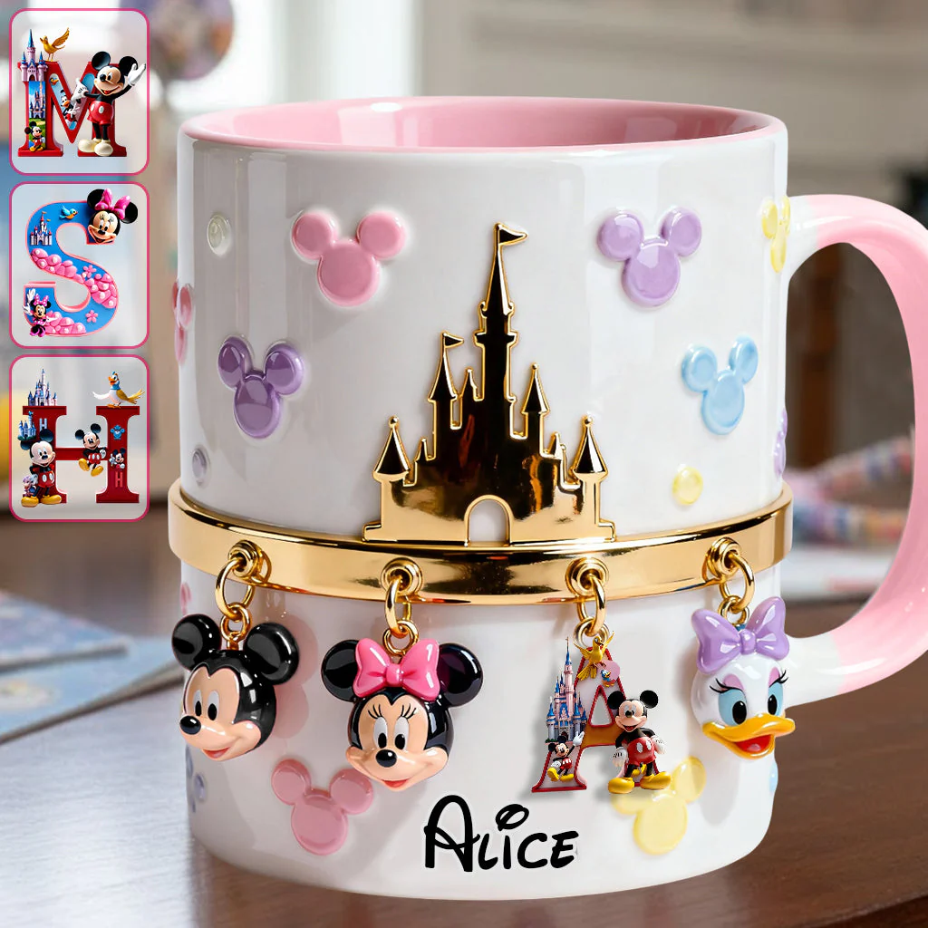 Magical Initial Name Letter - Personalized Mouse Accent Mug