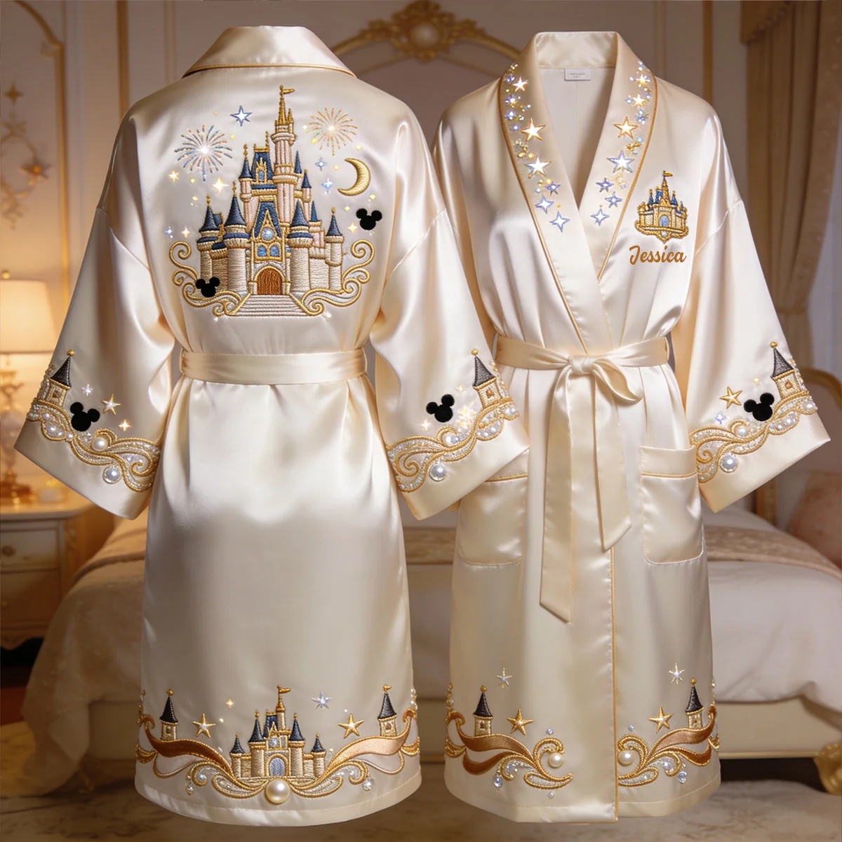 Believe In Magic - Personalized Dream Trip Women’s Satin Robe