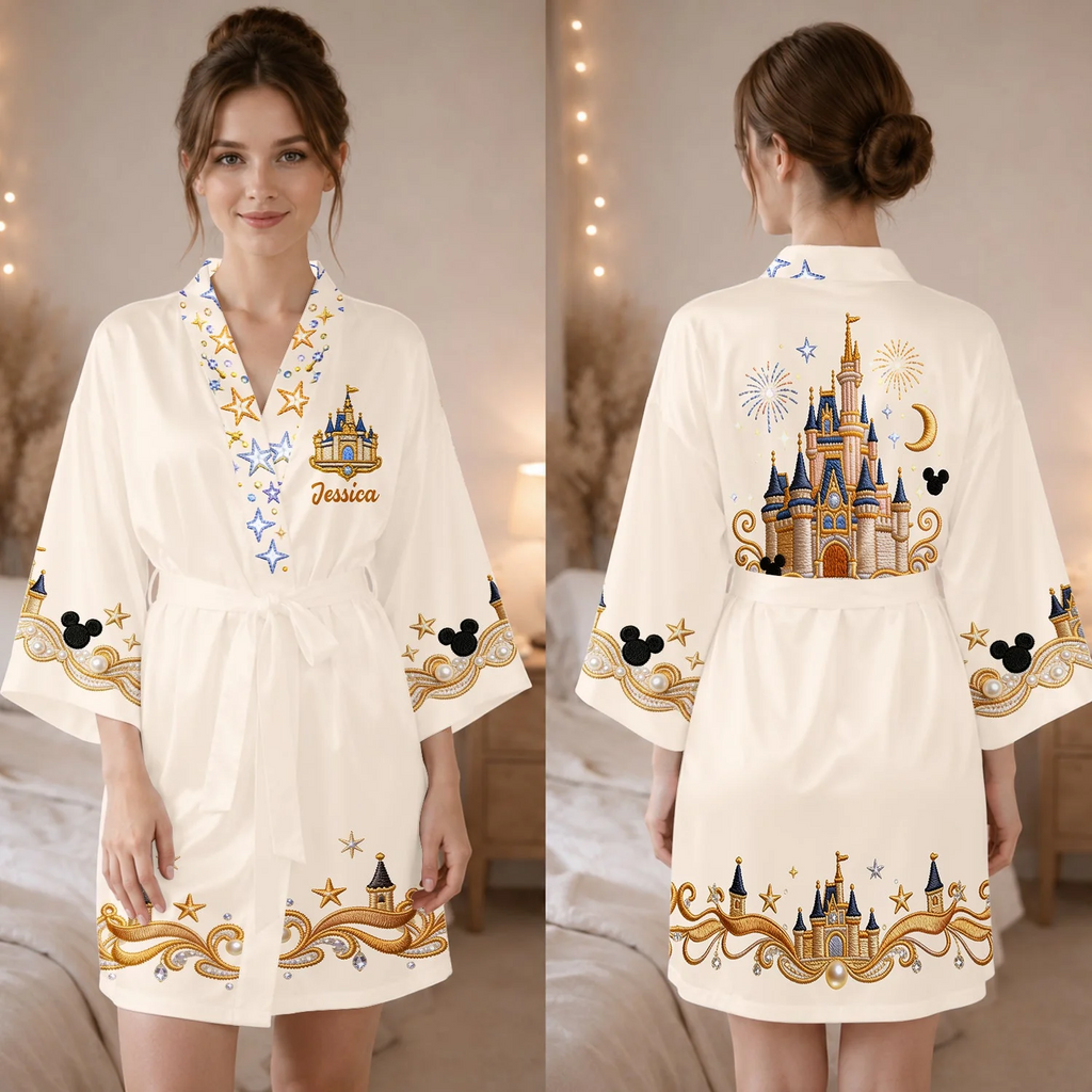 Believe In Magic - Personalized Dream Trip Women’s Satin Robe