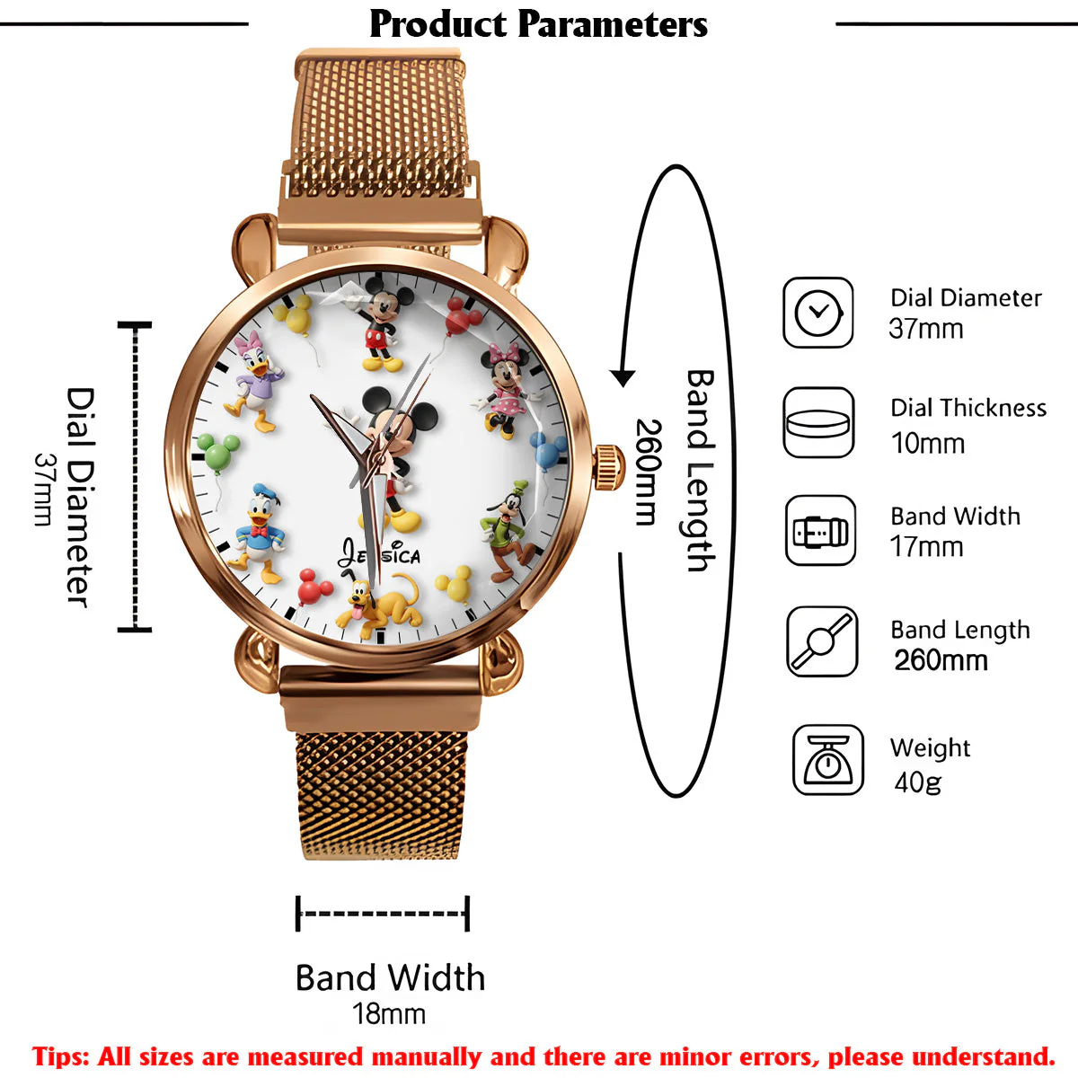 Happy Friends - Personalized Mouse Women Hand Watch
