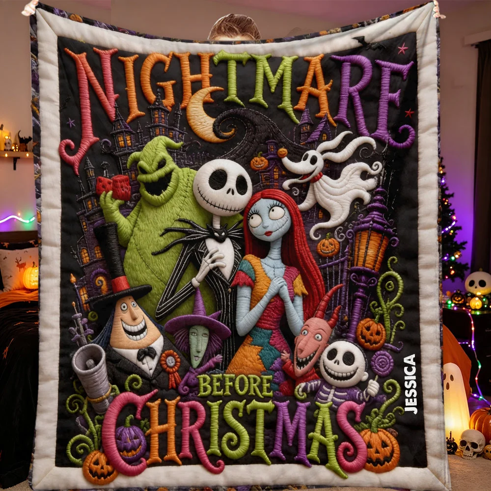 Personalized Nightmare Characters Blanket – Custom Name Halloween Gift