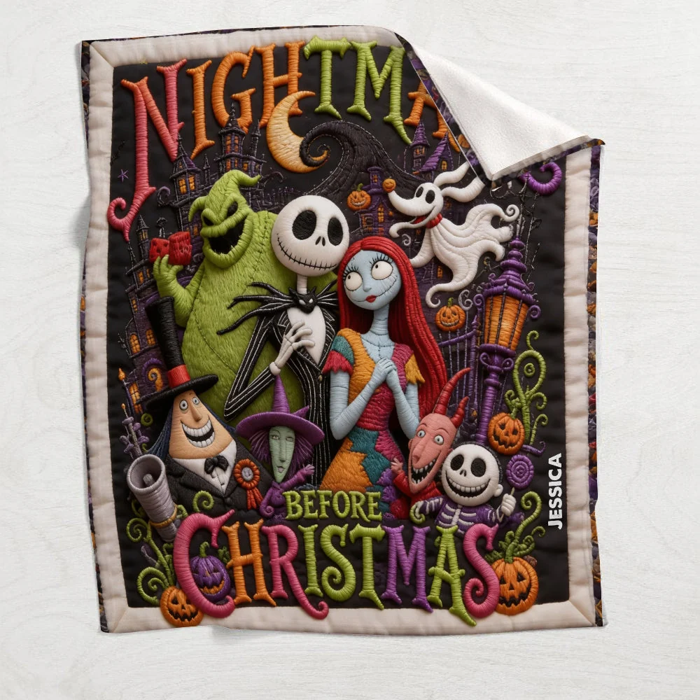 Personalized Nightmare Characters Blanket – Custom Name Halloween Gift