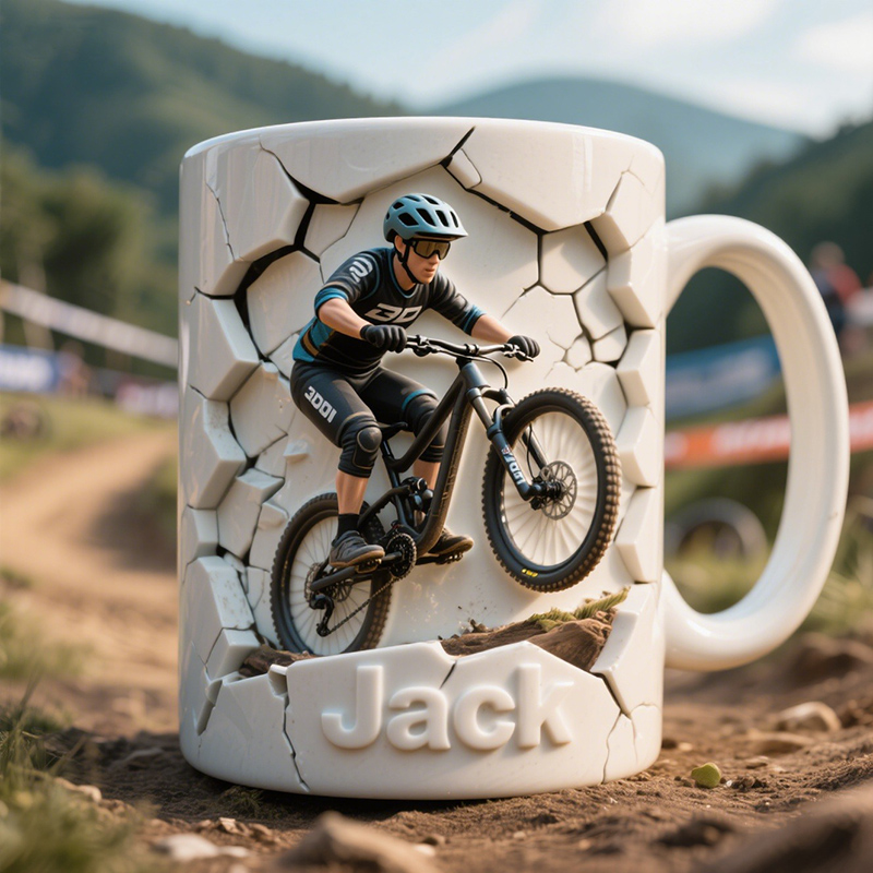 Personalised Bicycle Accent Mug, Holiday Gifts