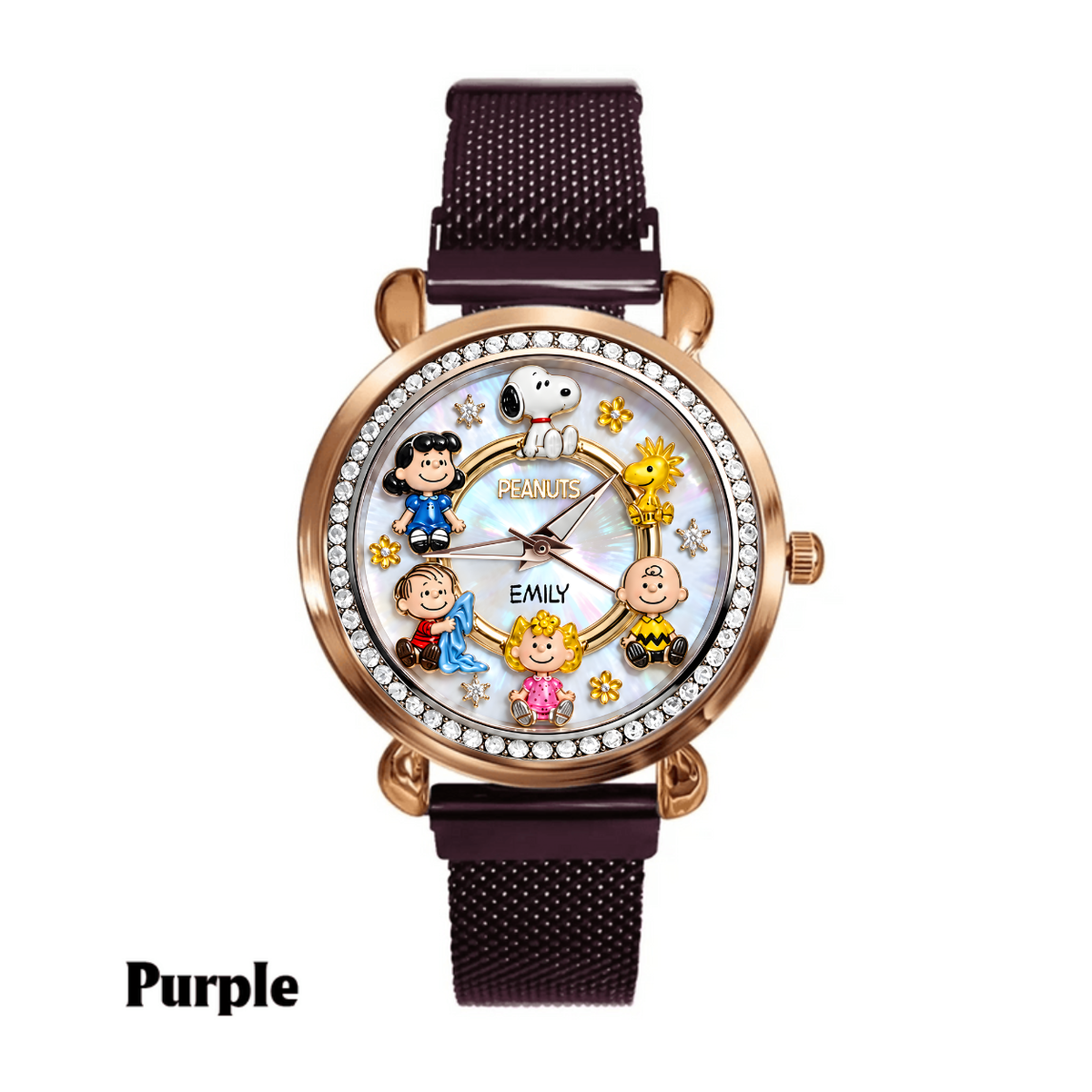 Custom Cute Puppy & Friends Handwatch - Personalized Classic Comic Watch