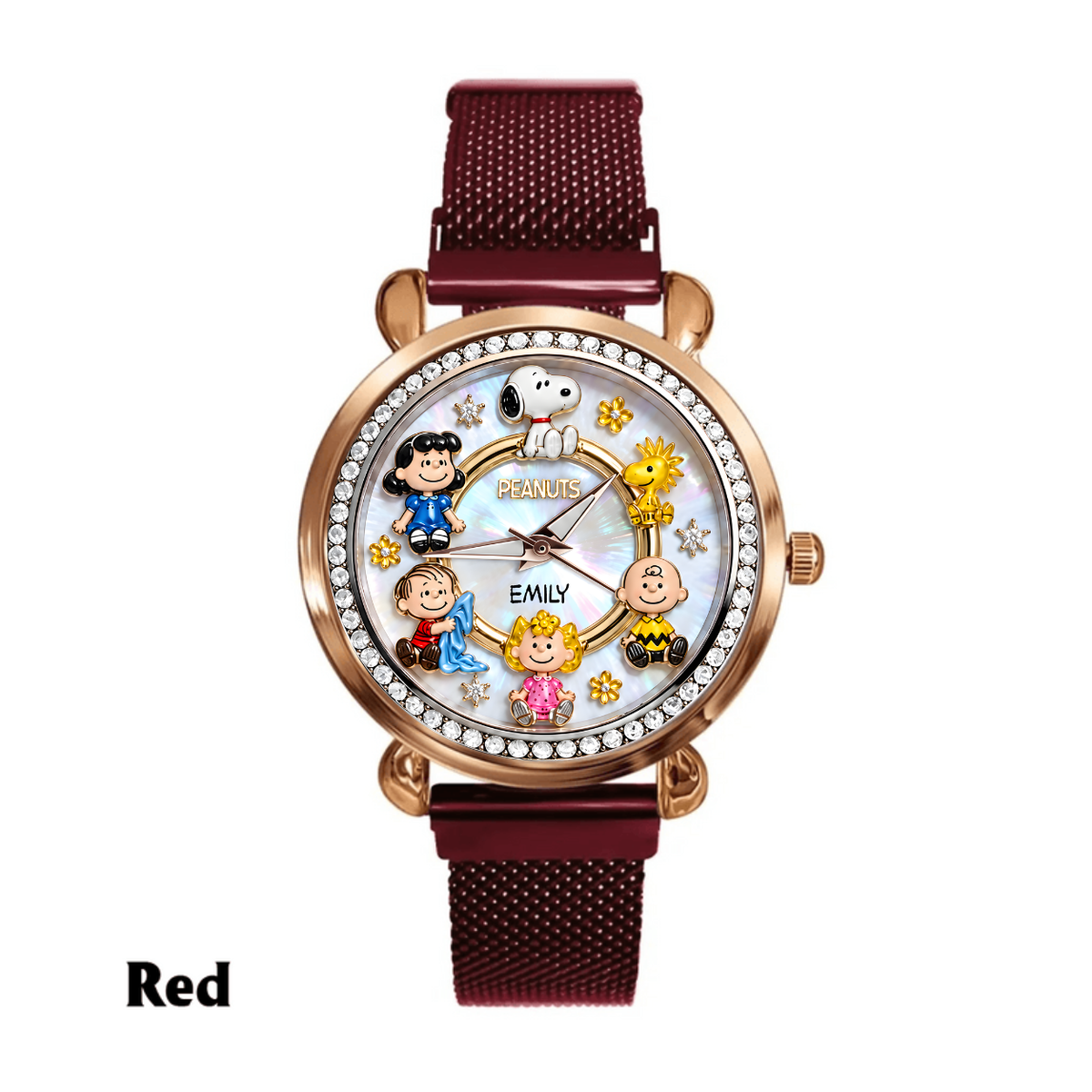 Custom Cute Puppy & Friends Handwatch - Personalized Classic Comic Watch