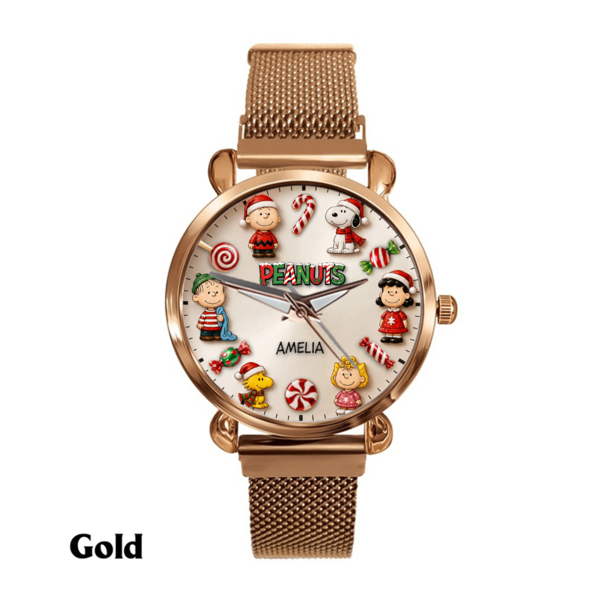 Custom Christmas Comic Friends Handwatch - Personalized Cute Puppy Watch