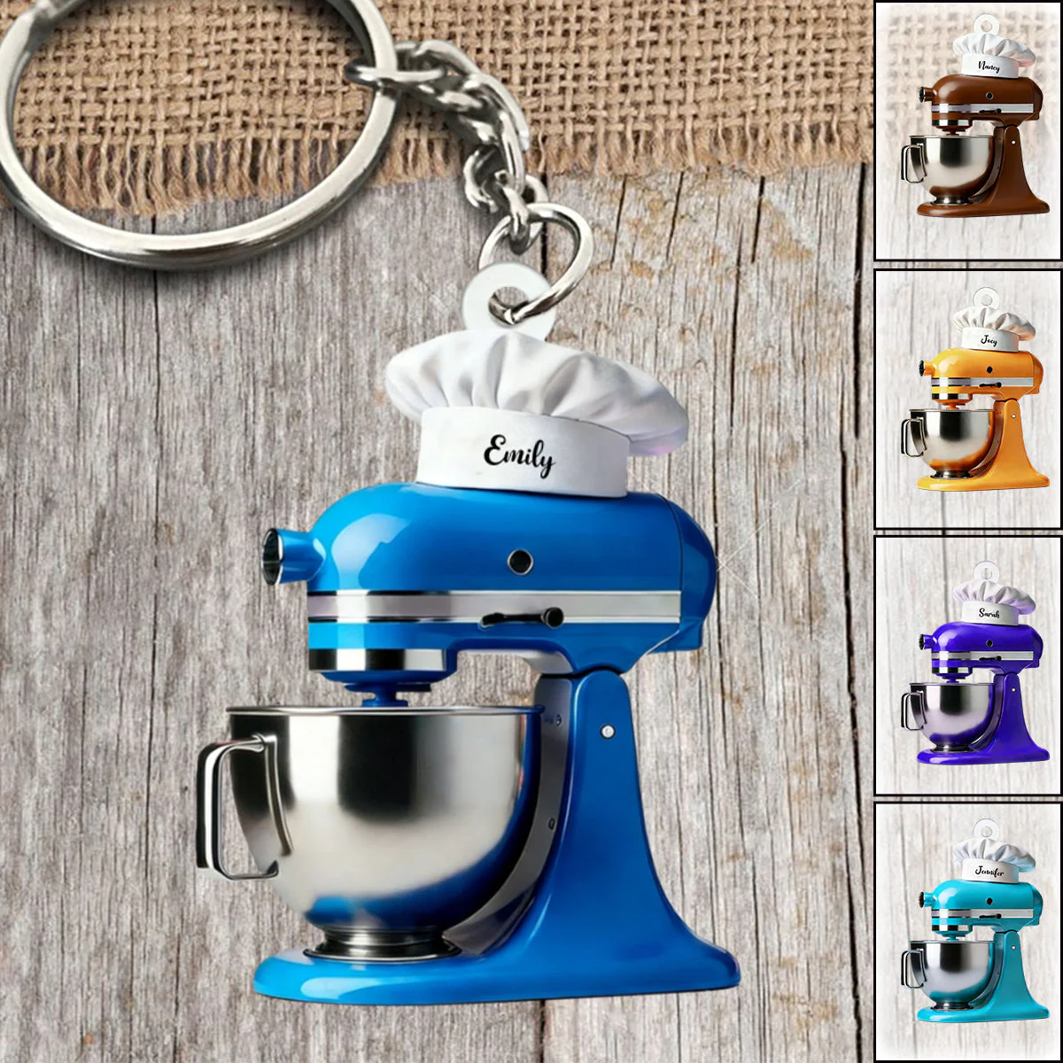 Personalized Cream Mixer Baking Keychain