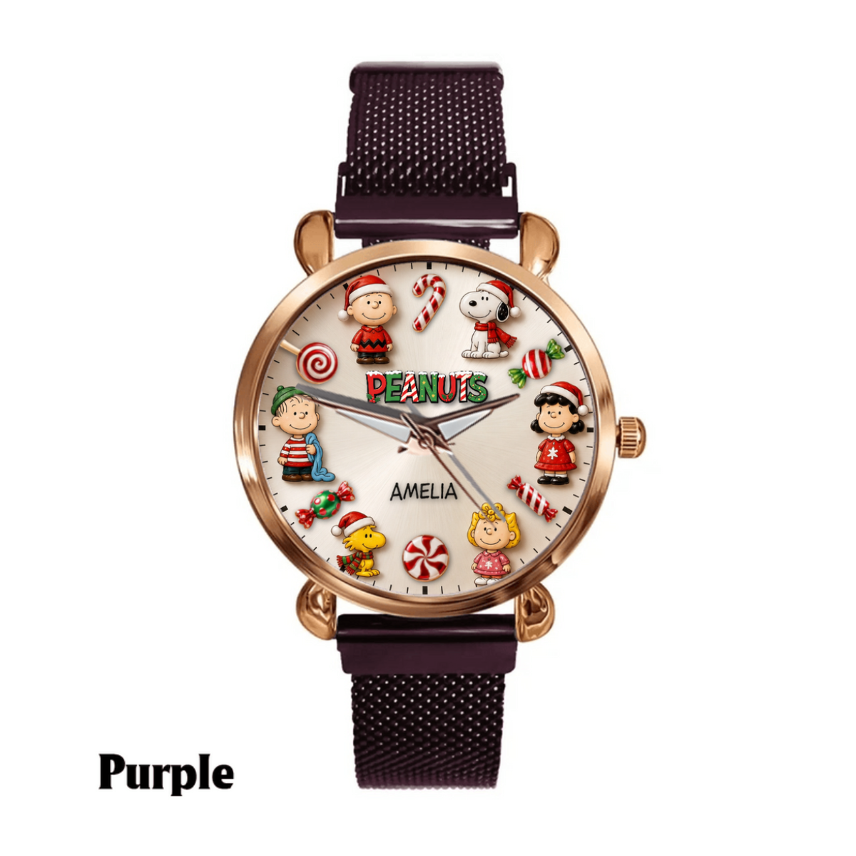 Custom Christmas Comic Friends Handwatch - Personalized Cute Puppy Watch