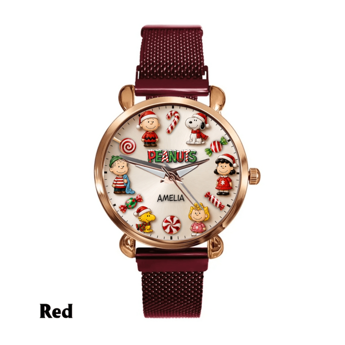 Custom Christmas Comic Friends Handwatch - Personalized Cute Puppy Watch