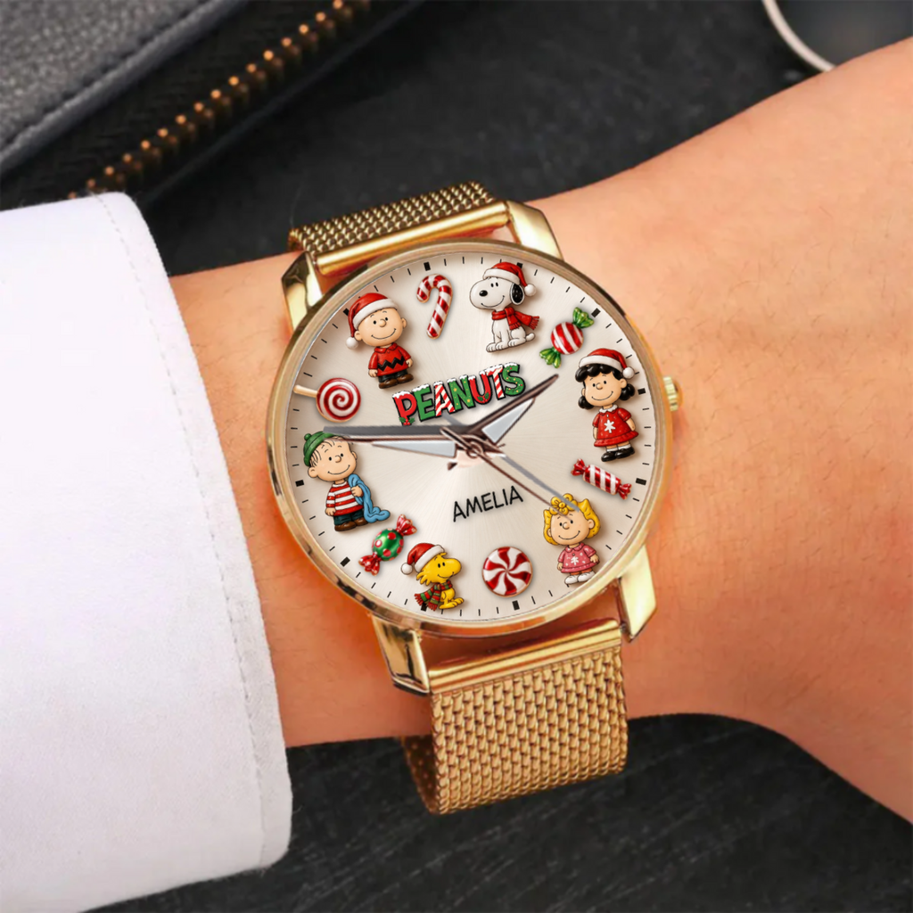Custom Christmas Comic Friends Handwatch - Personalized Cute Puppy Watch