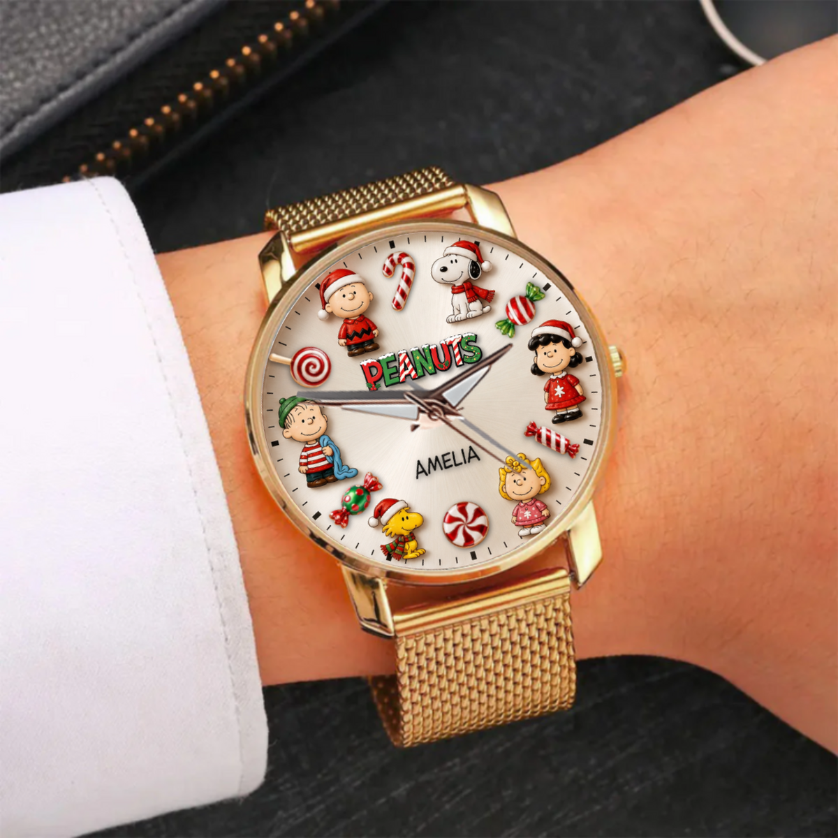 Custom Christmas Comic Friends Handwatch - Personalized Cute Puppy Watch