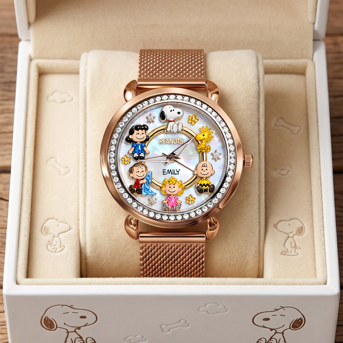 Custom Cute Puppy & Friends Handwatch - Personalized Classic Comic Watch