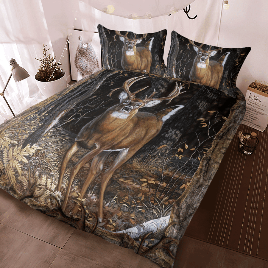 Deer Hunting Forest All Over Printed Bedding Set