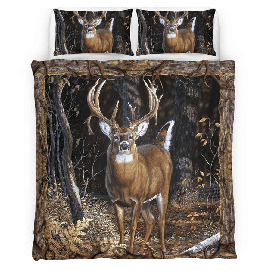 Deer Hunting Forest All Over Printed Bedding Set