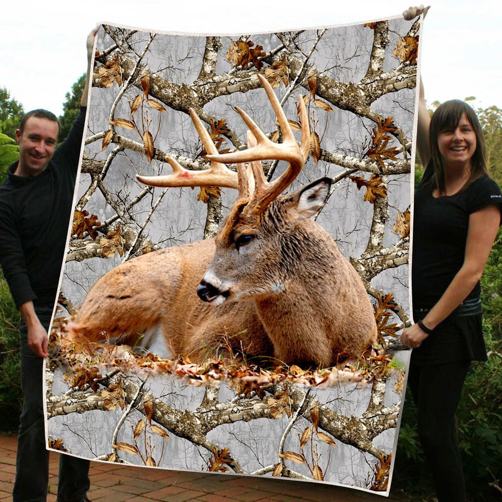 Lying Deer Fleece Blanket