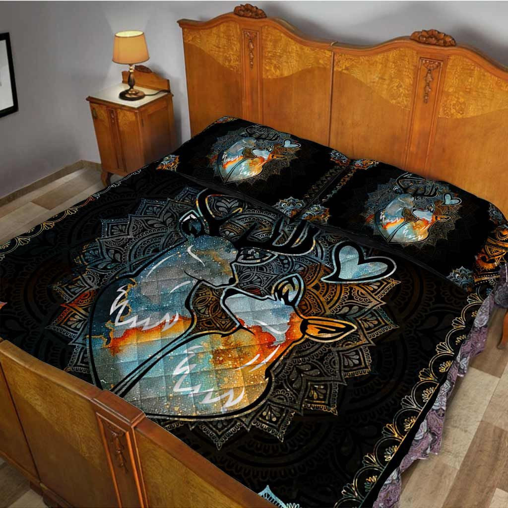 Mandala Couple Deer Q2 Quilt Bedding Set