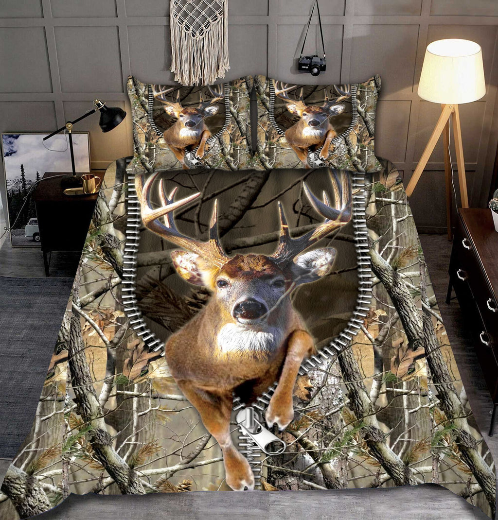 Deer Hunting Camo All Over Printed Bedding Set