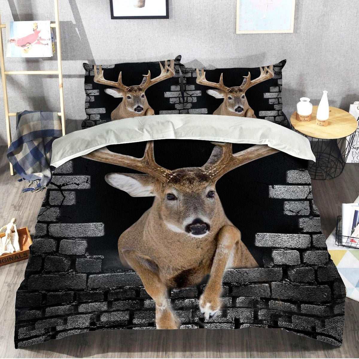 Deer Hunting Wall All Over Printed Bedding Set