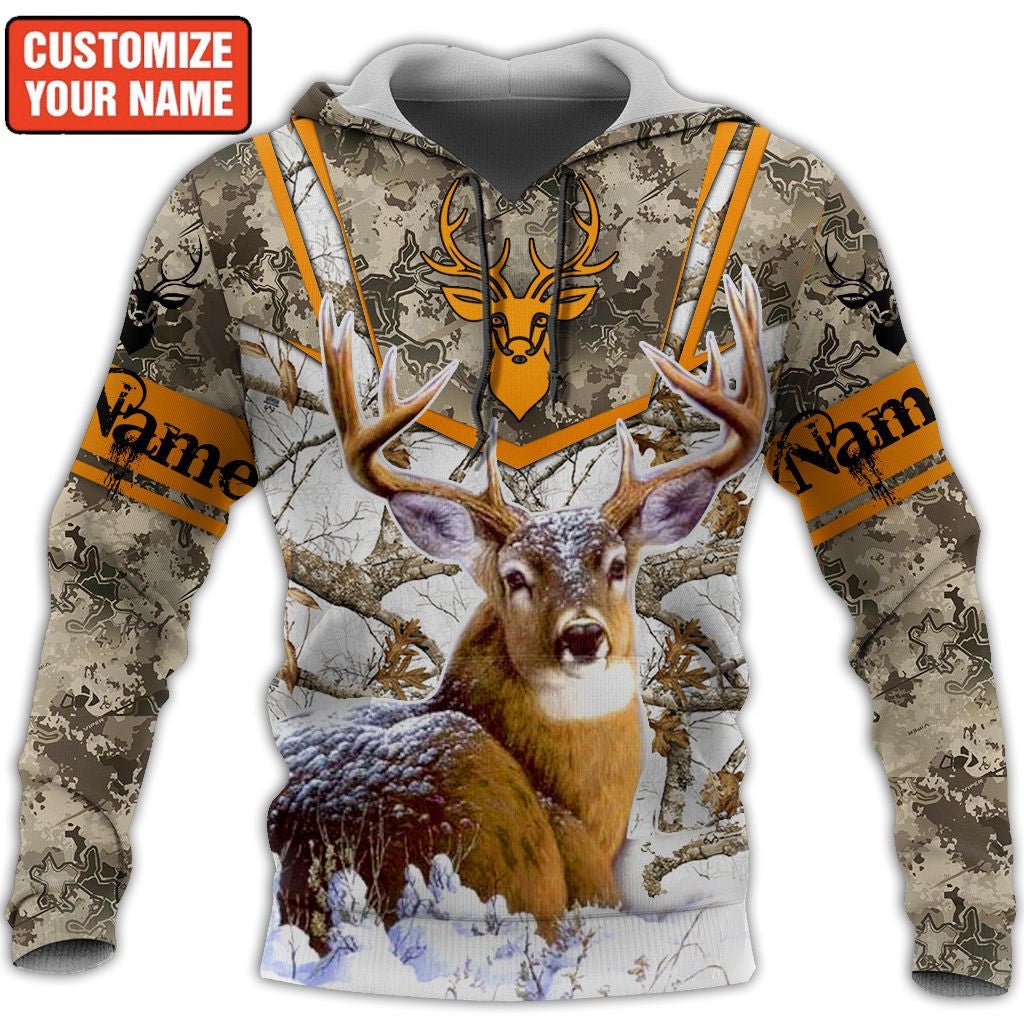 Personalized Name Deer Hunting Pattern All Over Printed Unisex Shirt