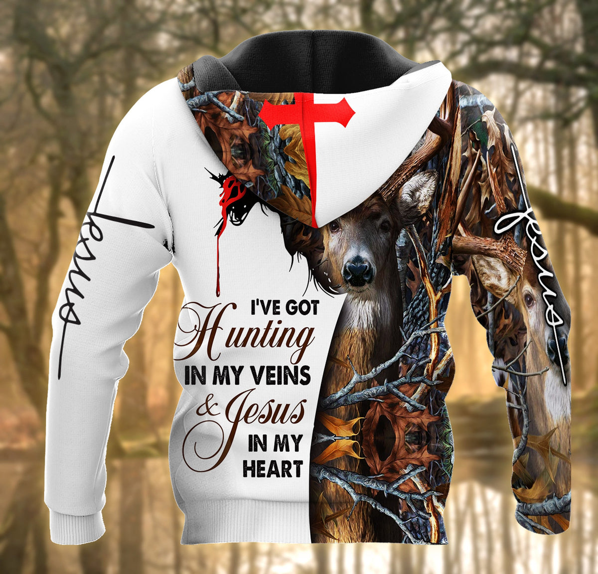 Deer Hunting Jesus 3D All Over Printed Unisex Shirt