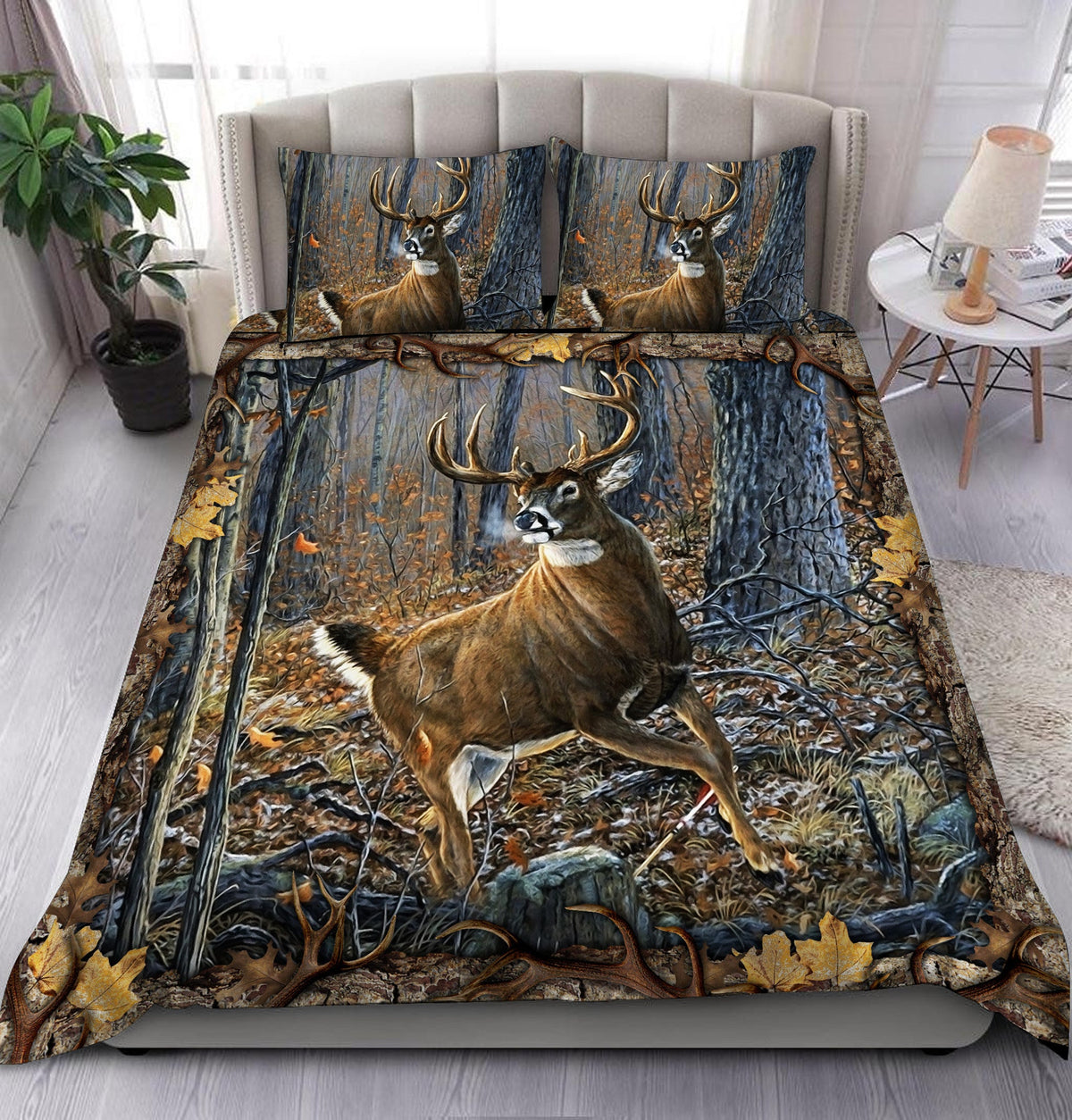 Deer Hunting Forest 2 All Over Printed Bedding Set