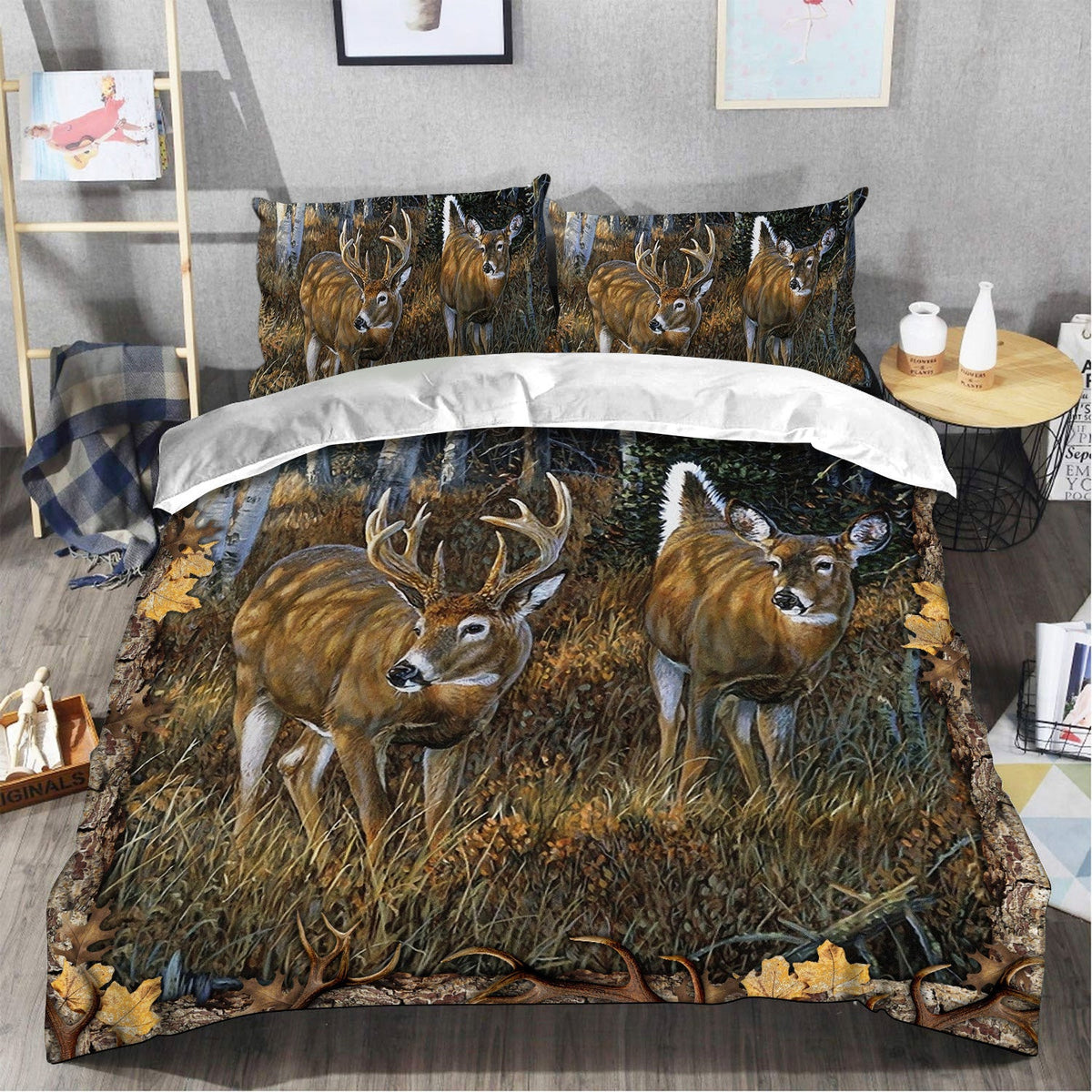 Deer Hunting Forest 3 All Over Printed Bedding Set