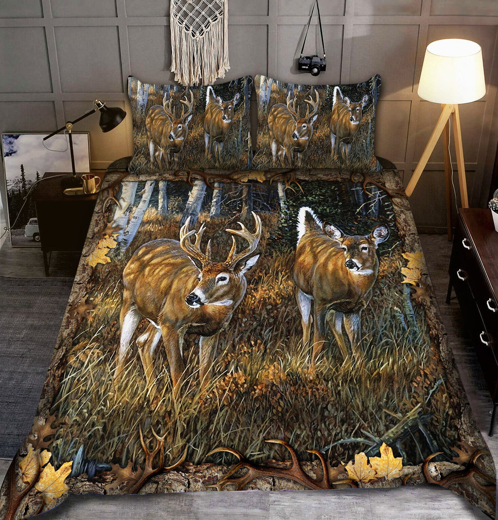 Deer Hunting Forest 3 All Over Printed Bedding Set