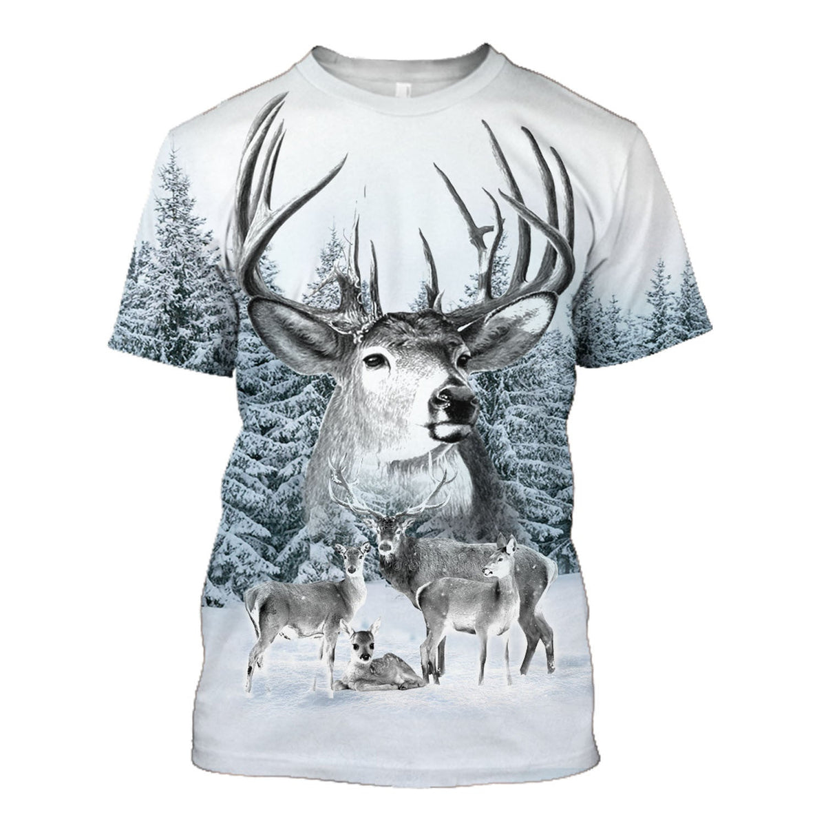 Winter Deer Hunting Pattern All Over Printed Unisex Shirt - Hoodie