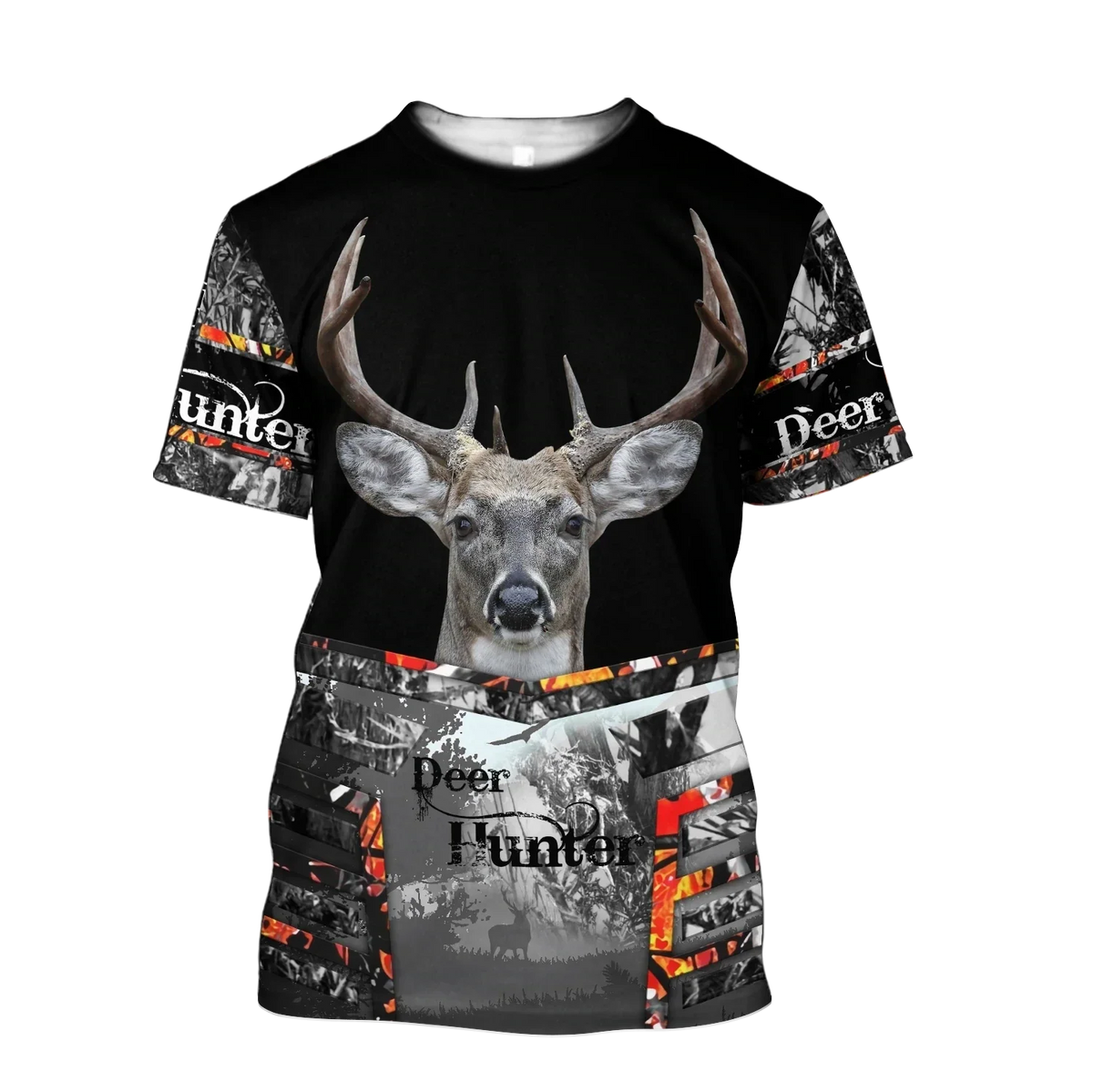Deer Hunting Gray 3D All Over Printed Unisex Shirt