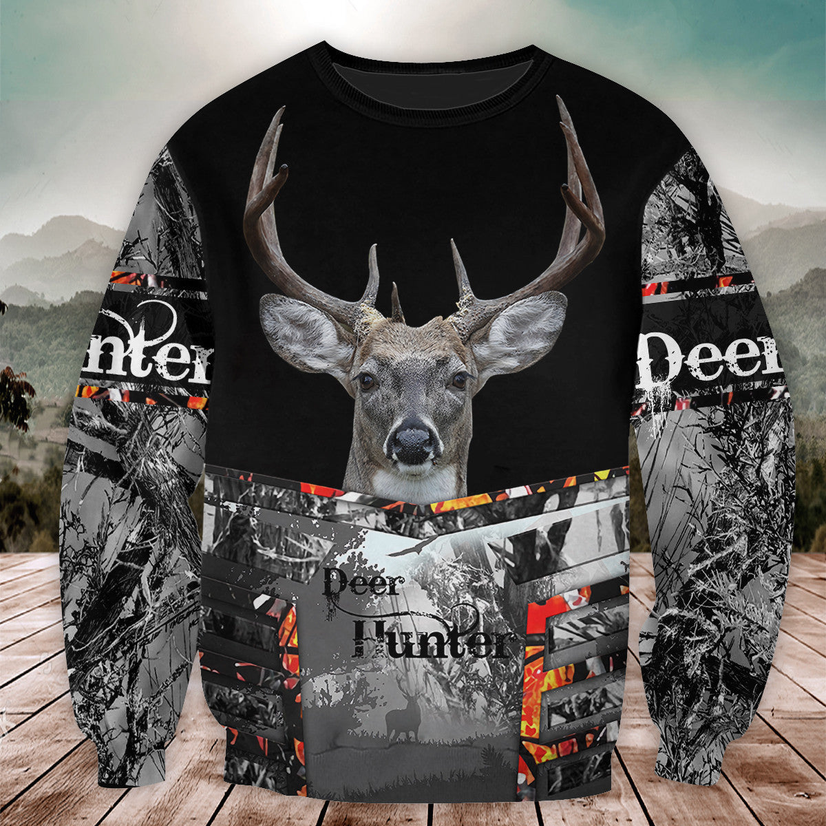 Deer Hunting Gray 3D All Over Printed Unisex Shirt
