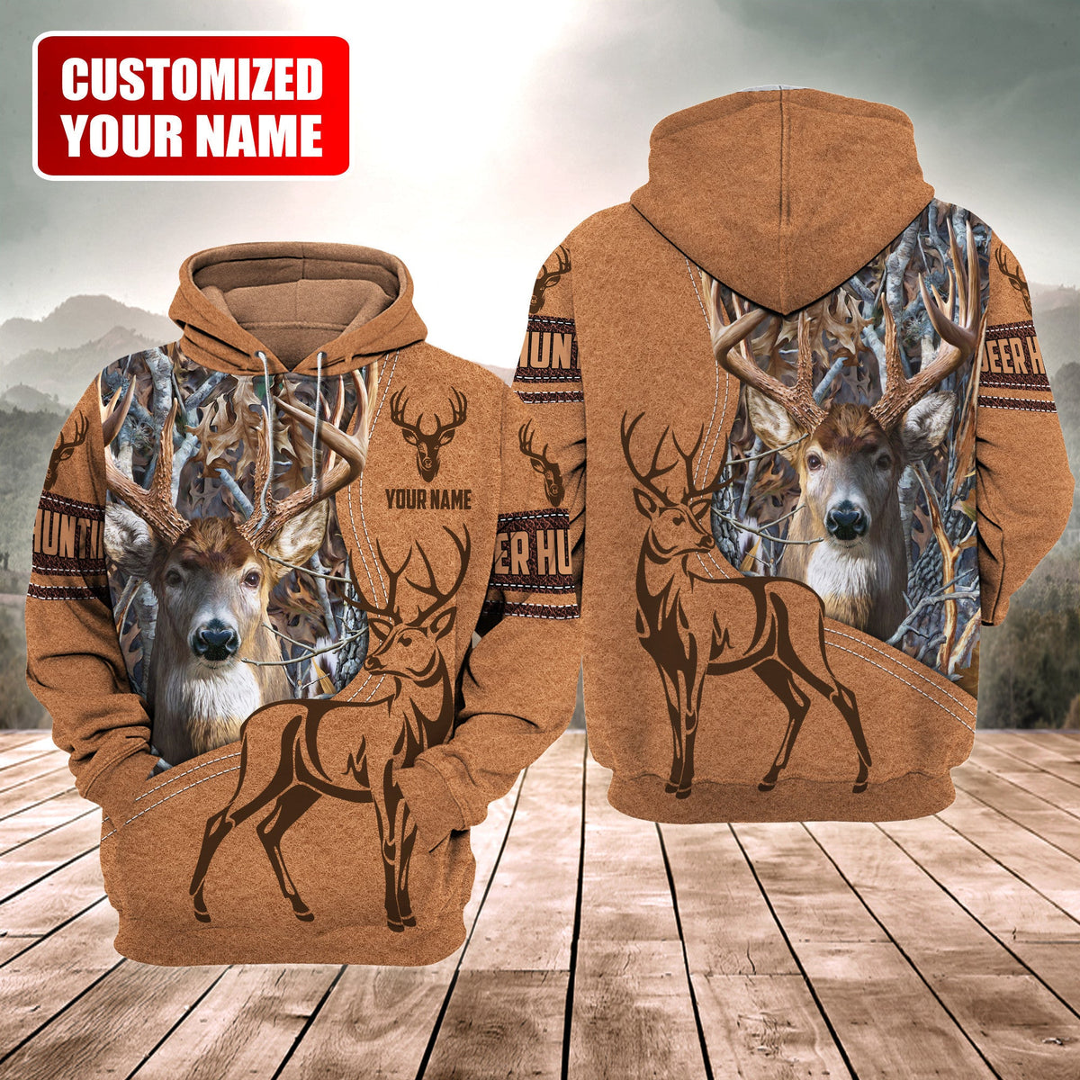 Personalized Name Deer Hunting Q4 All Over Printed Unisex Shirt