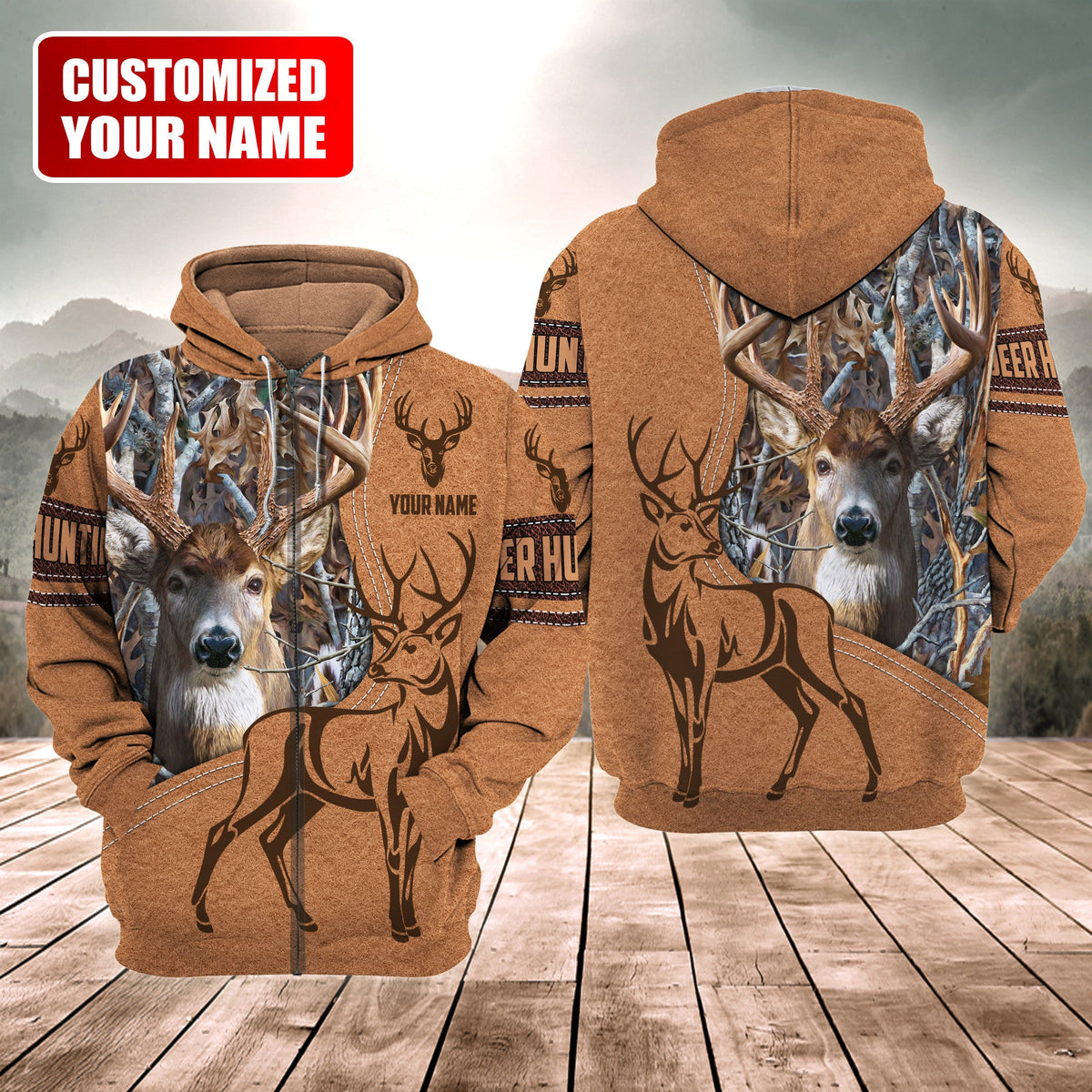 Personalized Name Deer Hunting Q4 All Over Printed Unisex Shirt