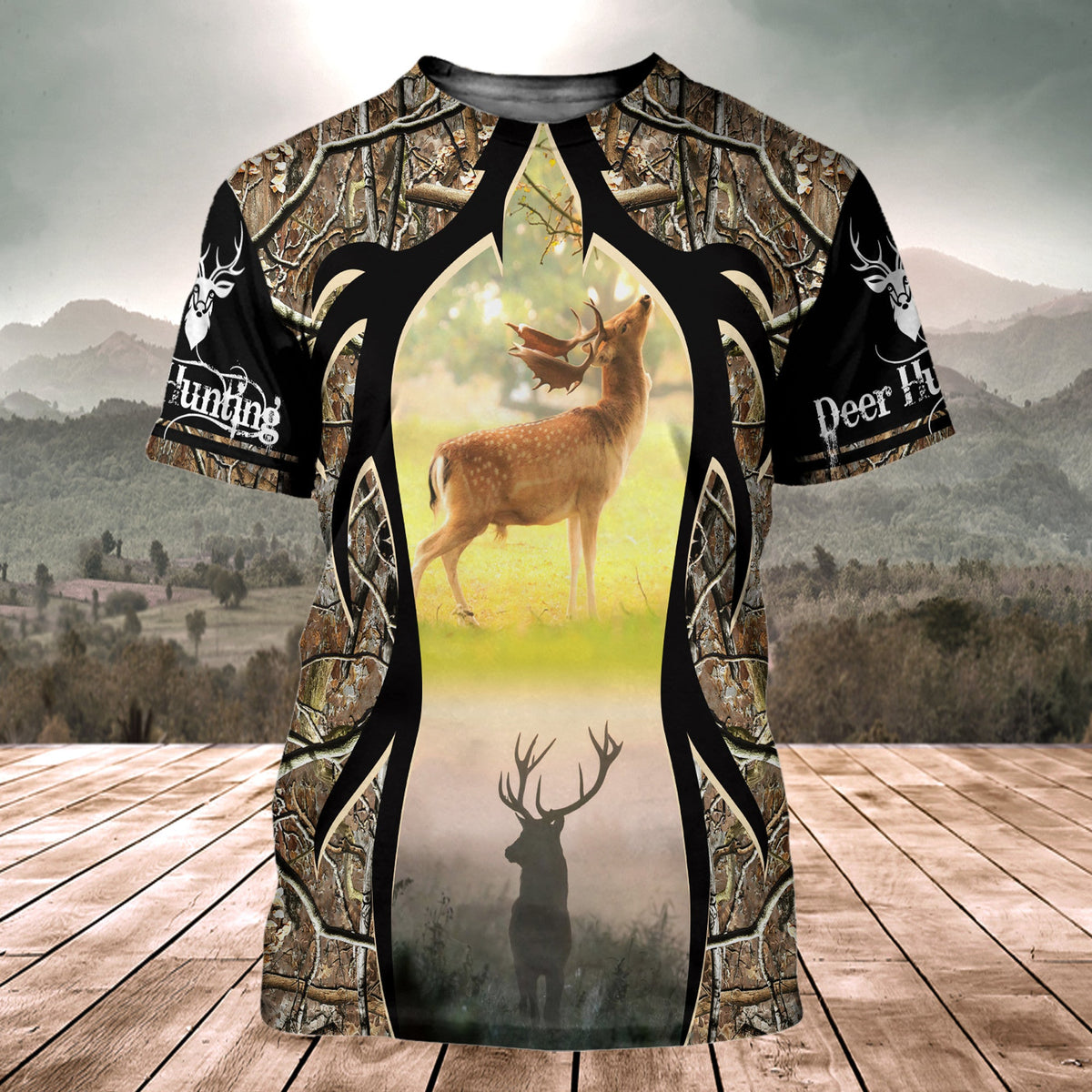 Deer Hunting Camo Q3 All Over Printed Unisex Shirt