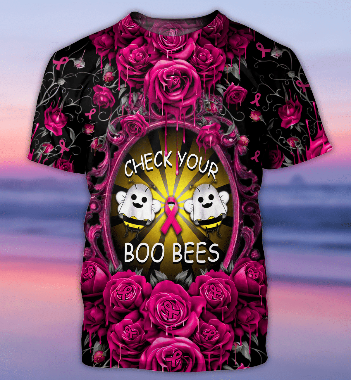 Check Your Boo Bees Breast Cancer Tshirt