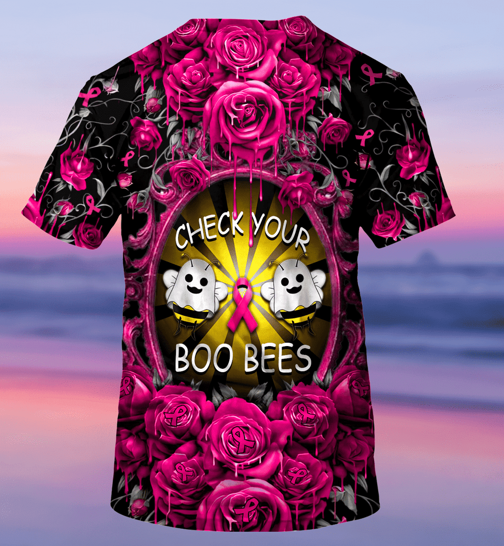 Check Your Boo Bees Breast Cancer Tshirt
