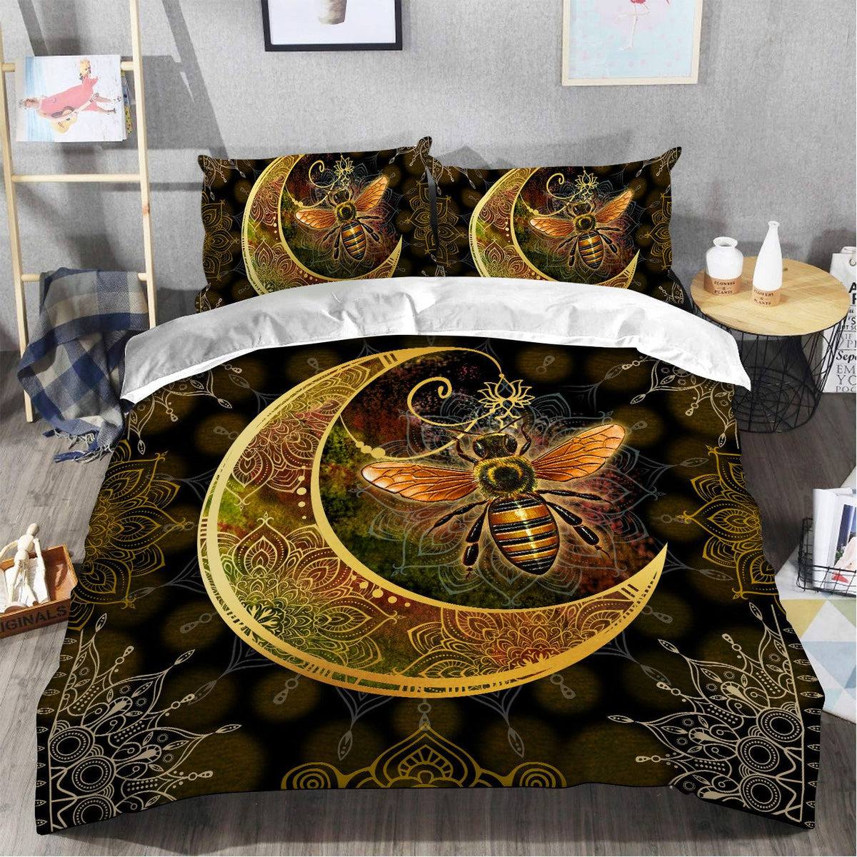 Honey Bee Q2 All Over Printed Bedding Set