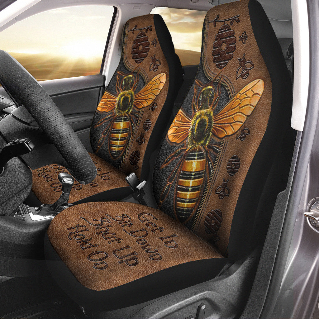 Bee Q2 Hold on Funny Car Seat Covers Universal Fit Set 2
