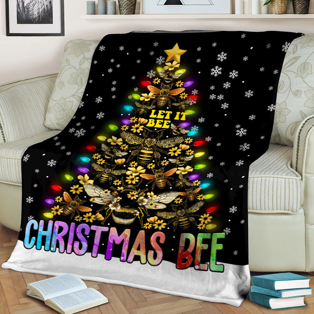 Bee Christmas Fleece Blanket