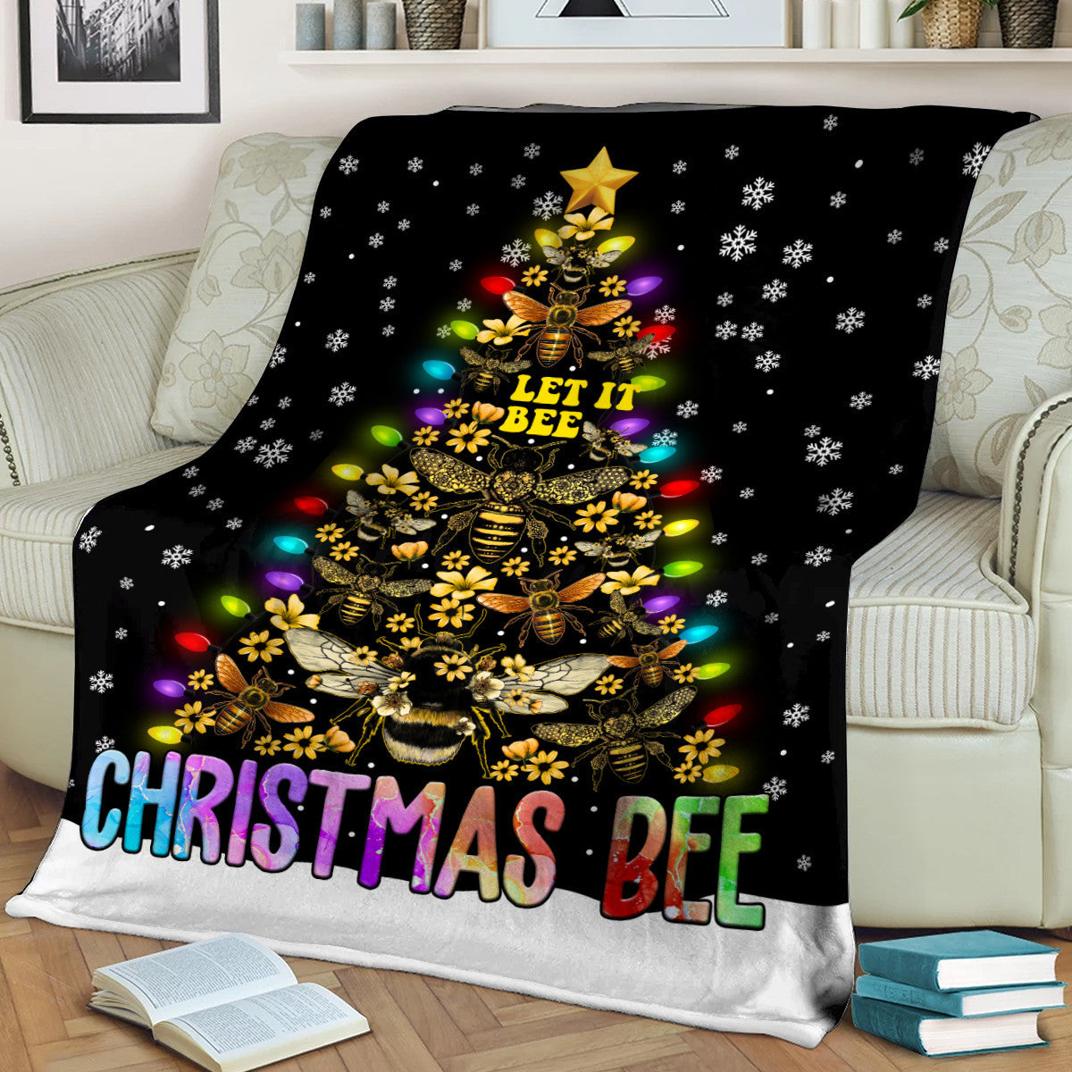 Bee Christmas Fleece Blanket