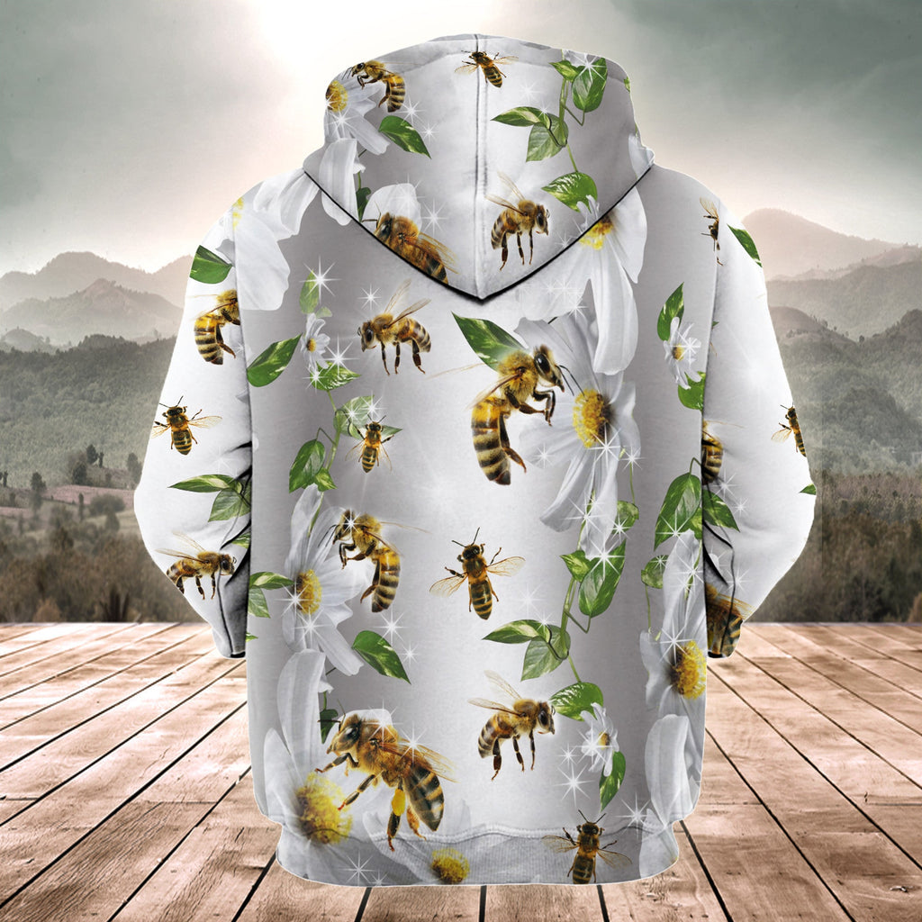 Honey Bee Daisy All Over Printed Unisex Shirt